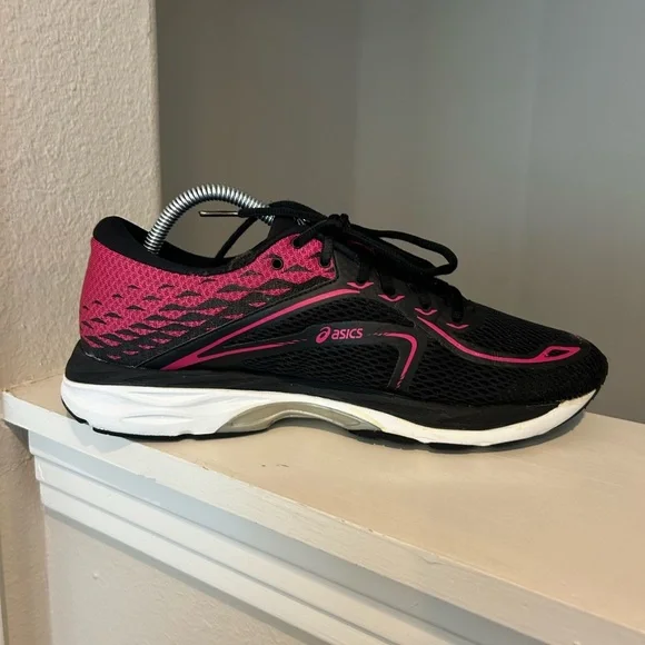 Asics Sz 10.5 Women’s Gel-Exalt 4 Shoes Sneakers Black Gray Running Burgundy - Picture 5 of 10